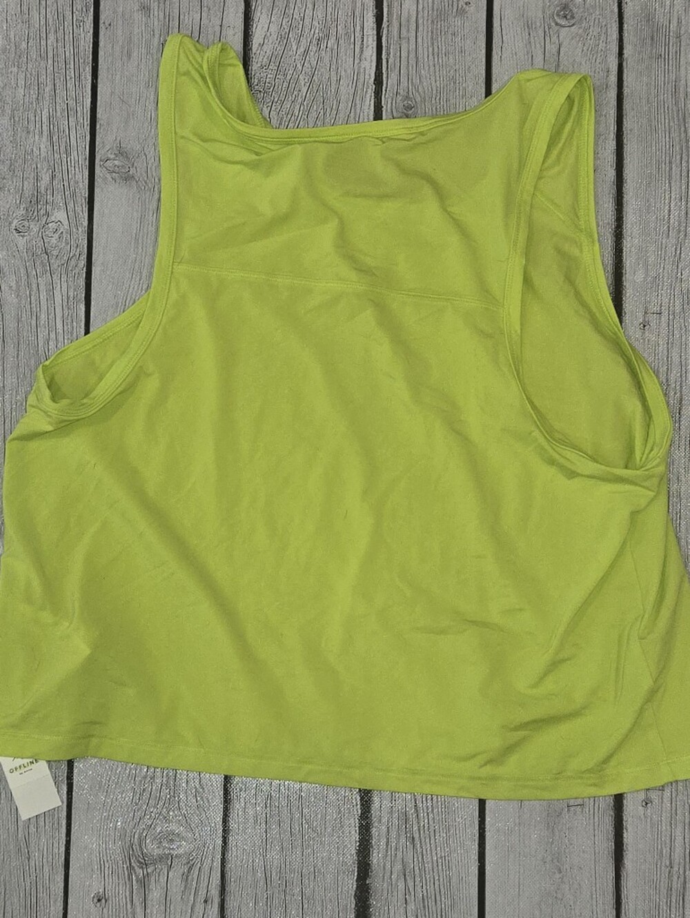 NWT aerie Offline Neon Yellow Scoop Neck Tank Top Womens M - Picture 7 of 7
